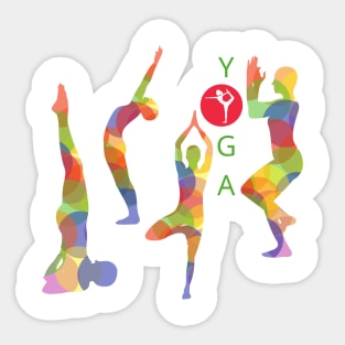 Colors Yoga Poses Sticker